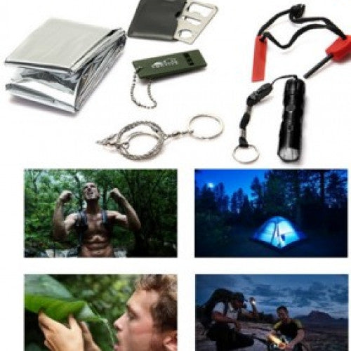 Survival Kit Gear Hiking Camping Set 6 in 1